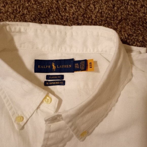 White xxl Ralph Lauren untucked fit long-sleeved shirt - Picture 2 of 3